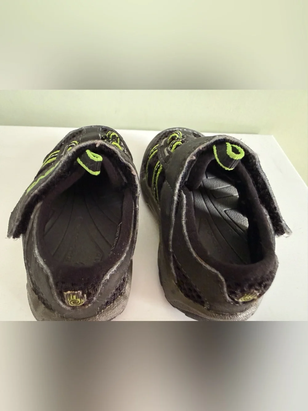 Teva Kids Black with Neon Green Trim